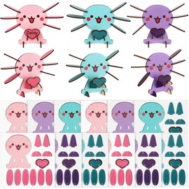 Hollowfly 12 Set Axolotl Party Favors Axolotl 3D Wooden Puzzle with Name Tag Axolotl Birthday Decorations Axolotl Gifts Axolotl Party Supplies Axolotl Party Games Desktop Decorations