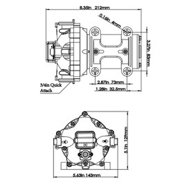 KIMISS Fresh, 24V Washdown Pump Kit 5.0GPM 70PSI 137.8ft Head Deck Wash Pump for RV Marine Boat Yacht