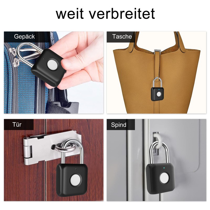 Fingerabdruck Vorhängeschloss Bluetooth Vorhängeschloss eLinkSmart Vorhängeschloss mit Fingerabdruck 1000-Nutzer der