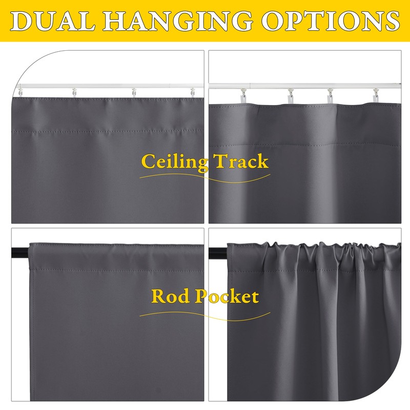 NICETOWN Door Curtain with Track, Thermal Insulated Blackout Curtain Include
