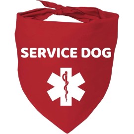 Service Dog Bandana Red One Size Fits Most Small Medium Large S M L  XL USA