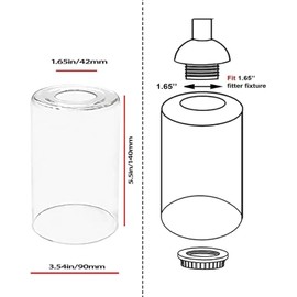 5 Pack Clear Glass Lamp Shade，Glass Shade Covers Replacements for Light Fixtures，Cylinder Globe Glass Shades Covers for Pendant Lights Chandeliers Wall Sconces Bath Vanity Lights