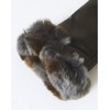 Daks Women's Accessory Black Lamb Leather Rex Fur Trim Smartphone