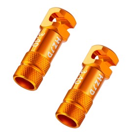 Bicycle Presta Valve Caps Orange with Integrated Spoke Removal Function (Pack of 2)