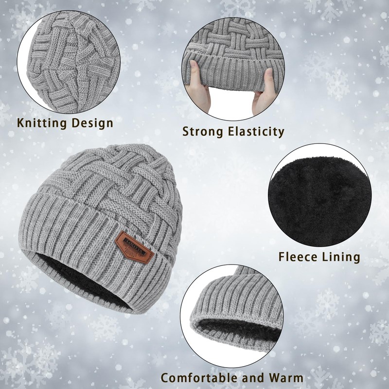 Loritta Winter Hat Warm Knitted Thick Baggy Slouchy Beanie Skull