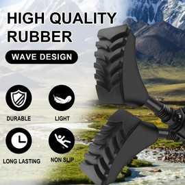 6Pcs Trekking Poles Tips Hiking Accessories - Cane Tips for Walking Sticks Rubber Tips for Hiking Sticks, Replacement Rubber Walking Accessories Tips Fit Most Trekking & Hiking Poles by Inscool