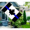 Black Canada Thin Blue Line Flag,3x5 FT Honoring Law Enforcement