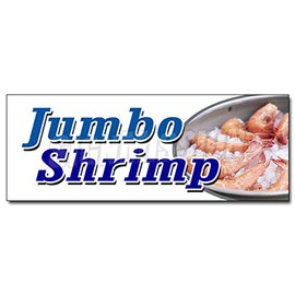 12" Jumbo Shrimp Decal Sticker Cocktail Cold Local Healthy Food deep Fried