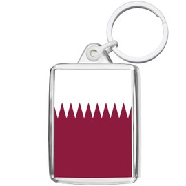 Pixly® Qatar Flag Keyring Key Fob Country Keychain Keepsake Qatari Souvenir Gift
