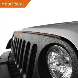Hooke Road JK Front Hood Seal Strip Hood to Grille Rubber Weatherstrip for 2007-2018 Jeep Wrangler JK, OE Reference: 55397279AB