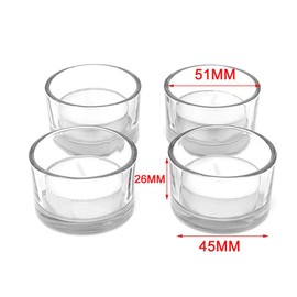 4PCS Glass Tea Light Candle Holders Clear Retro Cylinder Votive Mini Candle Holder Christmas Valentines Day Birthday Party for Home Decor Weddings Parties and Table Settings