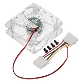 sourcing map Clear Computer Case Fan 1800RPM 80mm 4 Pin Multicolor Light LED Silent Cooling Fan 4 LED 12V for Desktop Computer Radiators with 4 Screws