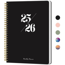 Monthly Planner 2025-2026, 21 Months Calendar Planner 2025-2026, April 2025 - December 2026, 7" x 10", 25-26 Monthly Calendar, Perfect for School Office Home Planning - Black