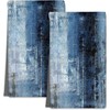 MATEKULI Navy Blue Abstract Kitchen Towels Dish Cloths,2 Pack Absorbent