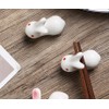 speed mao Cute Rabbit Ceramic Chopsticks Rest Caratory, Set of