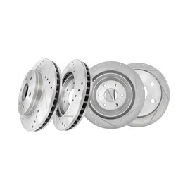 PM Auto Set of 4 Front-Rear Drilled Slotted Disc Brake Rotors For 2000-2006 GMC Yukon