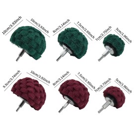 6-Piece Green and Red Fleece Grinding Drill Bit Set, Grinding Head for Polishing Brushing Shaped Scouring Pad with 1/4 Inch Handle for Manifold/Aluminium/Stainless Steel/Chrome etc