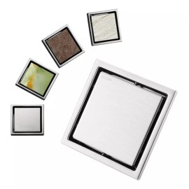 Dolores Coladera De Acero Inoxidable Invisible Piso Desagüe 11x11cm