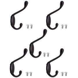FUXXER® Classic Coat Hooks Coat Hooks Iron Design Vintage Country House Retro Set of 5 Black