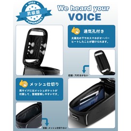 ROCKBROS Top Tube Bag, Bicycle Bag, Frame Bag, Road Bike, Smartphone Holder, Waterproof, Large Capacity, Lightweight, Compatible with 6.5-inch Smartphones, Rain Cover, Cross Bike, Mountain Bike (Vertical Opening)