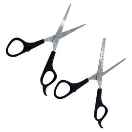 Healvian 2pcs Stainless Steel Hair Cutting Scissors Professional Hair Shears Thinning Shears for Home and Salon Use Resistant Design