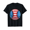 Baseball American Flag USA 4th July 4th July T-Shirt