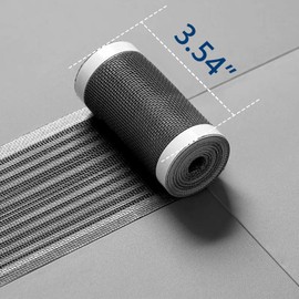 Qeke Disposable Hair Catcher - Mesh Stickers for Linear Shower Drain, 32.8 Foot Hair Stopper with Removal Tool, 2.75 Inch Width, 2 Pack