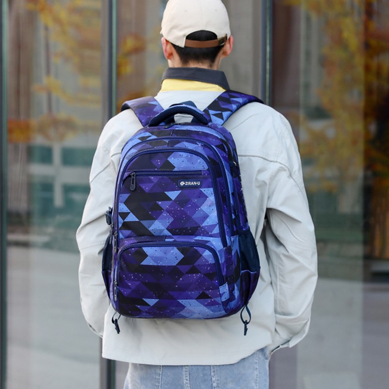 Primary and Secondary School Students Backpack Waterproof Schoolbag with Lunch