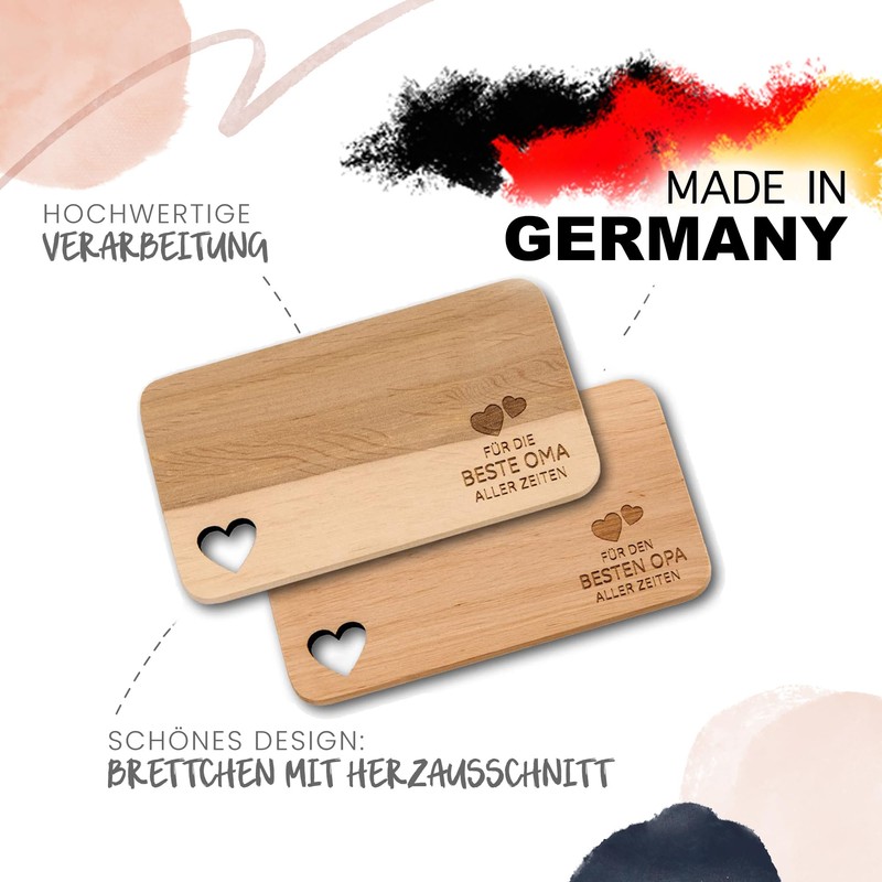 Spruchreif Set of 2 breakfast boards with engraving "Oma" and