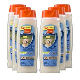 Hartz UltraGuard Rid Flea And Tick Oatmeal Shampoo For Dogs, 18 Oz Set of 6