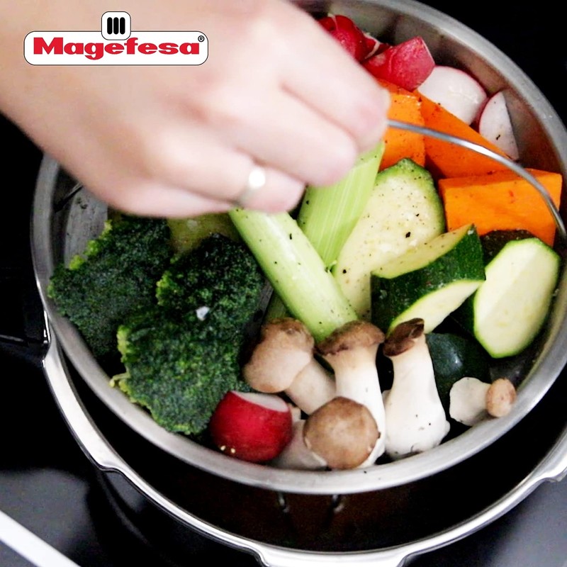 MAGEFESA - Perforated Cooking Steamer Basket + Tripod, Universal 7.9