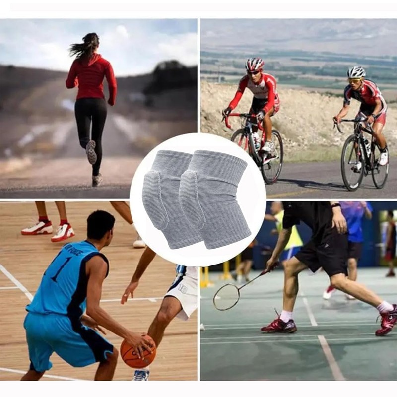 YJRUNFU 膝当て 作業用 バレーボール 膝サポーター 膝パッド 通気良好 両膝セット 衝撃吸収 着圧