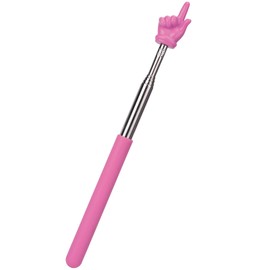 Dumero Retractable Teacher Pointer for Classroom Kids Reading, Dumero Extendable Finger Pointer Stick, School Collapsible Telescoping Long Hand Pointing Stick, Classroom Must Have Supplies Essentials, Pink