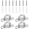 Generic 4 Pack Stainless Steel Pad Eye Plate U Hooks