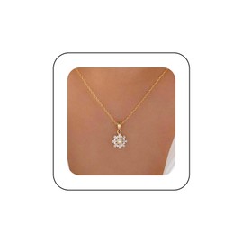 Xduargs Boho Kristall Schneeflocke Halskette Gold Cz Blume Choker Halskette Vintage Schneeflocke Blume Anhänger Halskette Minimalistische Florale Blume Kette Halskette Schmuck Für Frauen