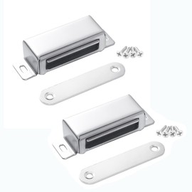 Magnetic Door Catch Cupboard Door Magnets Magetic Catch Stainless Steel Cabinet Door Magnetic Catches for Cabinets Ktichen Cupboard Drawer Doors (70lb-2Pack)
