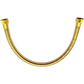 Gold 50cm Plumbing Pipe, Plumbing Hose 1/2 Angle Valve Connector, Stainless Steel Gold Toilet Hose for Bathroom, Fittings Length, Tubing and Hoses