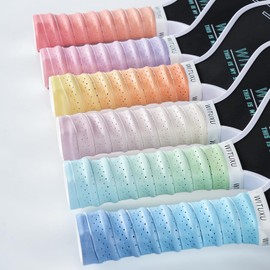 WITUXU 6-Pack Dual-Color Gradient Perforated Overgrips, 110cm Extra Long Non-Slip Sweat-Absorbent Grip Tape for Tennis/Badminton Rackets/Pickleball Paddles& Fishing Rod (6pcs-Golden Glow Gradient)