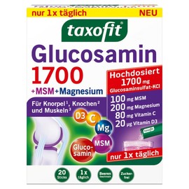 탁소피트 taxofit 글루코사민 1700+MSM+마그네슘 스틱 20개 80g Taxofit Glucosamine 1700 + MSM + Magnesium Stick 20 pieces 80g
