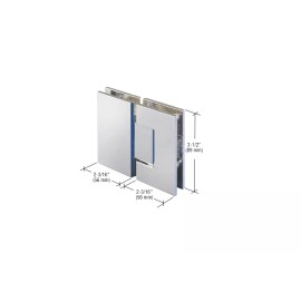 C.R. Laurence CRL Polished Chrome 180 Degree Glass-to-Glass Hinge w/ 5 Degree Offset GEN580CH