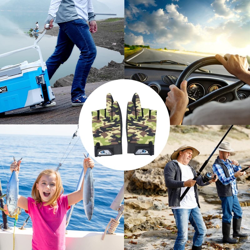 Fishing Gloves, 3-piece Sunscreen Gloves, Breathable, Commuting, Bicycle, Cycle Gloves,