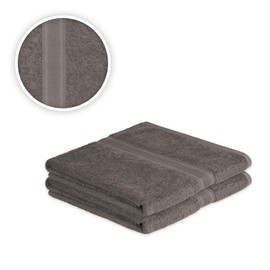 EXKLUSIV HEIMTEXTIL Bath Towel Set of 2 70 x 140 cm Anthracite
