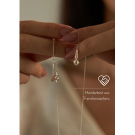 Einzelstück® Necklace Extension, Extension Chain, 925 Sterling Silver, Silver Chain Extension, Length 7 cm, Handmade Unique with Decorative Pendant (Silver), Sterling Silver