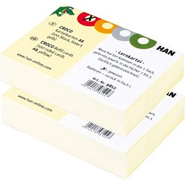 Index Cards for Croco DIN A7, Yellow, Pack of 200, Lined, 190 g/m²