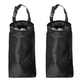 DUSCOKE 2PCS Hanging Car Garbage Bag for Back Seat - Universal Detachable Trash Bag Car Garbage Can with Elastic Opening, Washable Auto Trash Can Storage Bags for Outdoor Traveling & Home Use (2PCS)