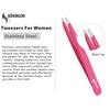 Pink Facial Hair Tweezers - Non Slip Grip Slant Sharp