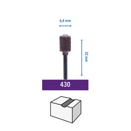 Dremel 430 Sanding Band & Mandrel 2-pack Accessory Set, 6,4 mm (Grit 60) Sanding Bands and Mandrels for Sanding, Shaping and Smoothing Wood and Plastic Materials