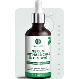 PUREZA NATUR Suero Facial aclarante intensivo para paño en cara y cuerpo + Acido Hialuronico facial + Vitamina C Serum que Humecta y aclara la piel desvanece arrugas, manchas y repara cutis face repair skincare