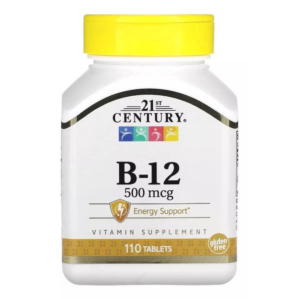 21st Century Vitamina B12 Sublingual Premium 500 Mcg 110 Tabletas Eg B21