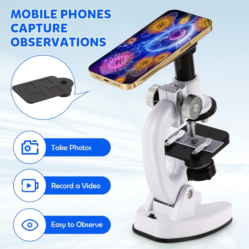 Kids Microscope High Magnification Portable Science Kit With Led Light,Beginner
